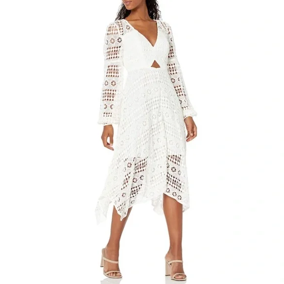 guess white crochet dress Buy Guess Crochet Knit V-neck Dress - White At 5% Off